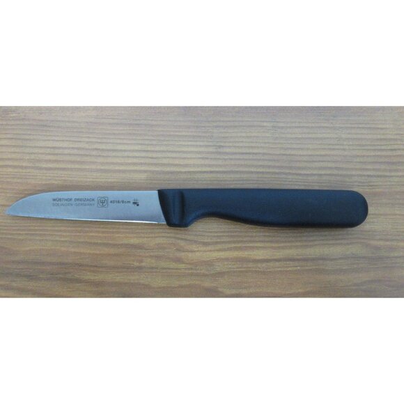 Wusthof Dreizack Paring Knife Solingen Germany #4016/8cm 7" Black Handle - Picture 1 of 6